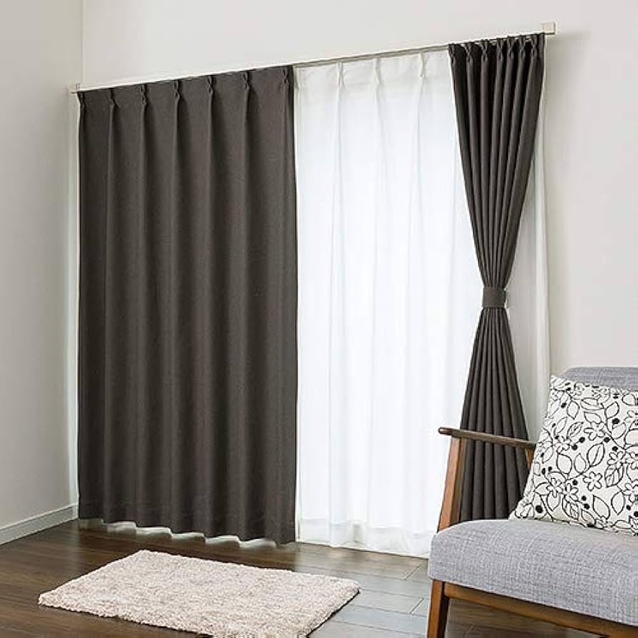 完全遮光オーダーカーテン　ブラウン　(幅)100×(丈)200cm×2枚 オーダーカーテン 完全遮光 幅100～200cm×丈80～230cm 全15色